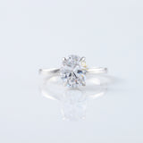 Oval Cut Moissanite Diamond Solitaire Engagement Ring