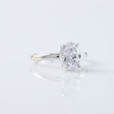 Oval Cut Moissanite Diamond Solitaire Engagement Ring