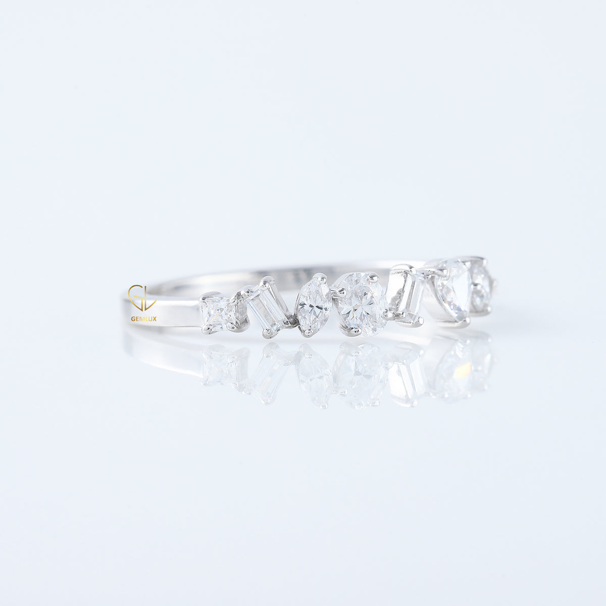 Seven Stone Lab Grown Fancy Cut Diamond Matching Band