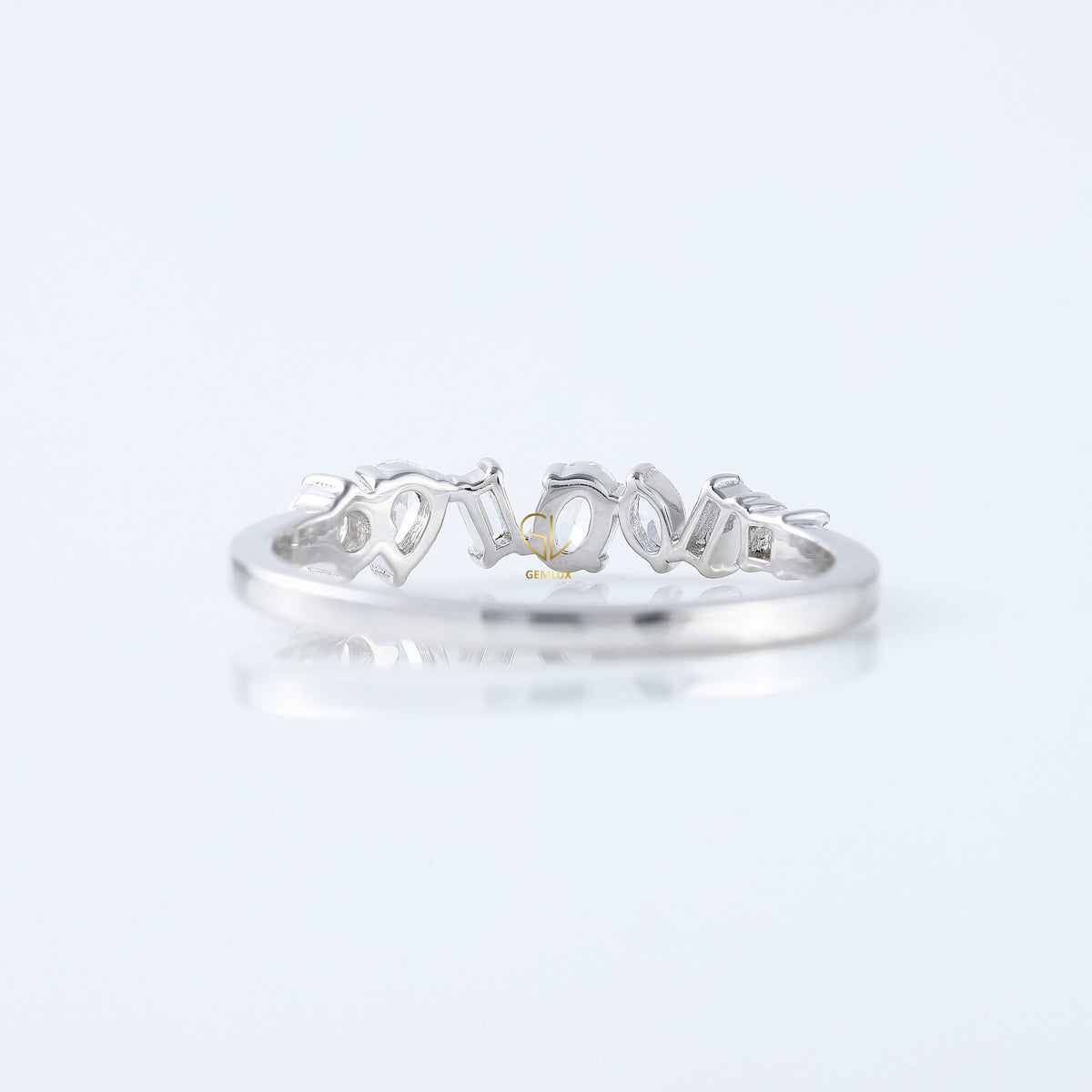 Seven Stone Lab Grown Fancy Cut Diamond Matching Band