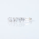 Seven Stone Fancy Cut Moissanite Stackable Wedding Band