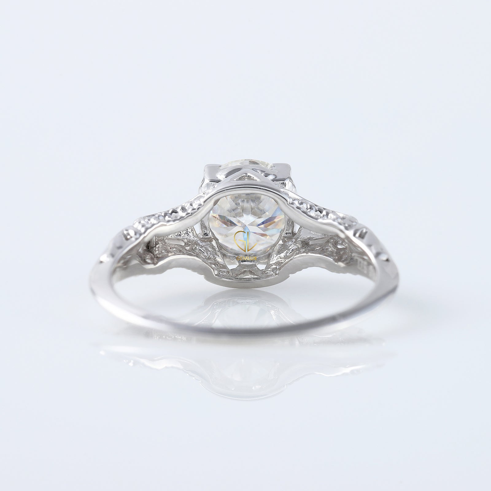 Vintage Inspired Lab Grown Art Deco Filigree Ring