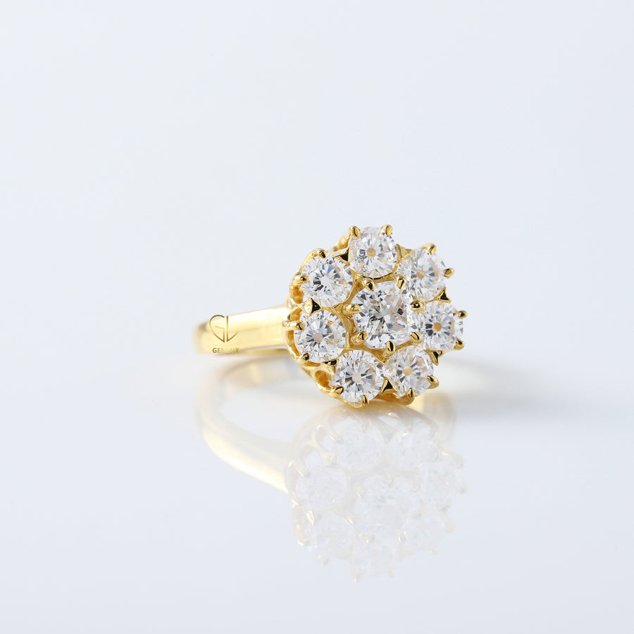 Cushion Cut Moissanite Floral Engagement Ring