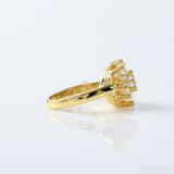 Cushion Cut Moissanite Floral Halo Engagement Ring