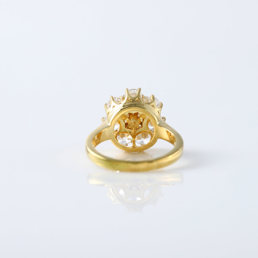 Cushion Cut Moissanite Floral Engagement Ring