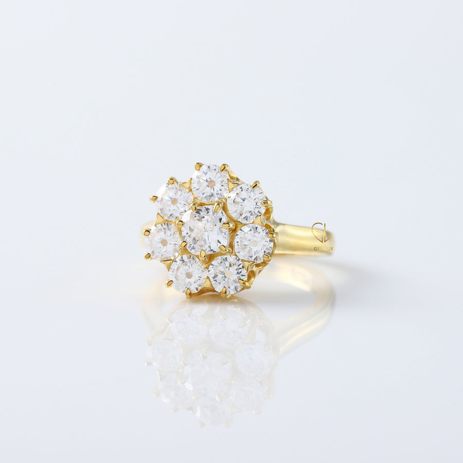 Cushion Cut Moissanite Floral Engagement Ring