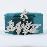 Name Letter Iced Out Baguette Cut Moissanite Hip Hop Pendant