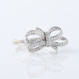 Round Cut Lab Grown Bow Knot Engagement Ring