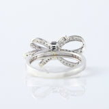 Round Cut Moissanite Bow Knot Engagement Ring