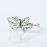 Round Cut Moissanite Bow Knot Engagement Ring