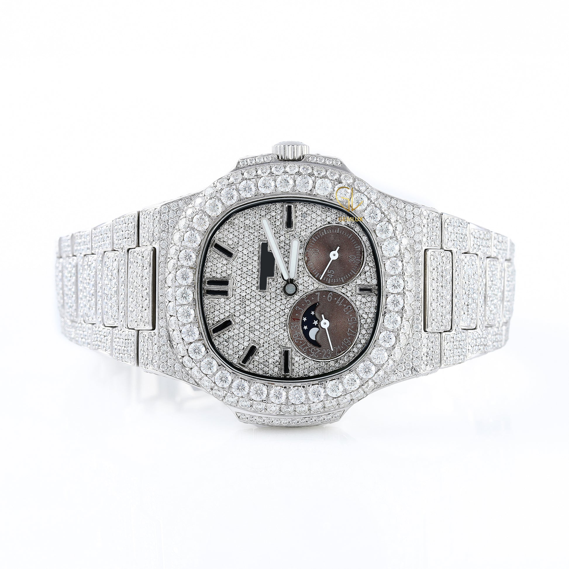 Chronograph Iced Out Moissanite Diamond Hip Hop Watch