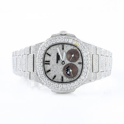 Chronograph Iced Out Moissanite Diamond Hip Hop Watch