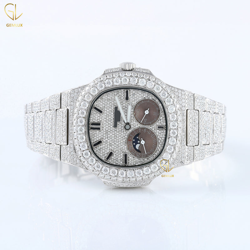 Chronograph Iced Out Lab Grown Diamond Watch For Men