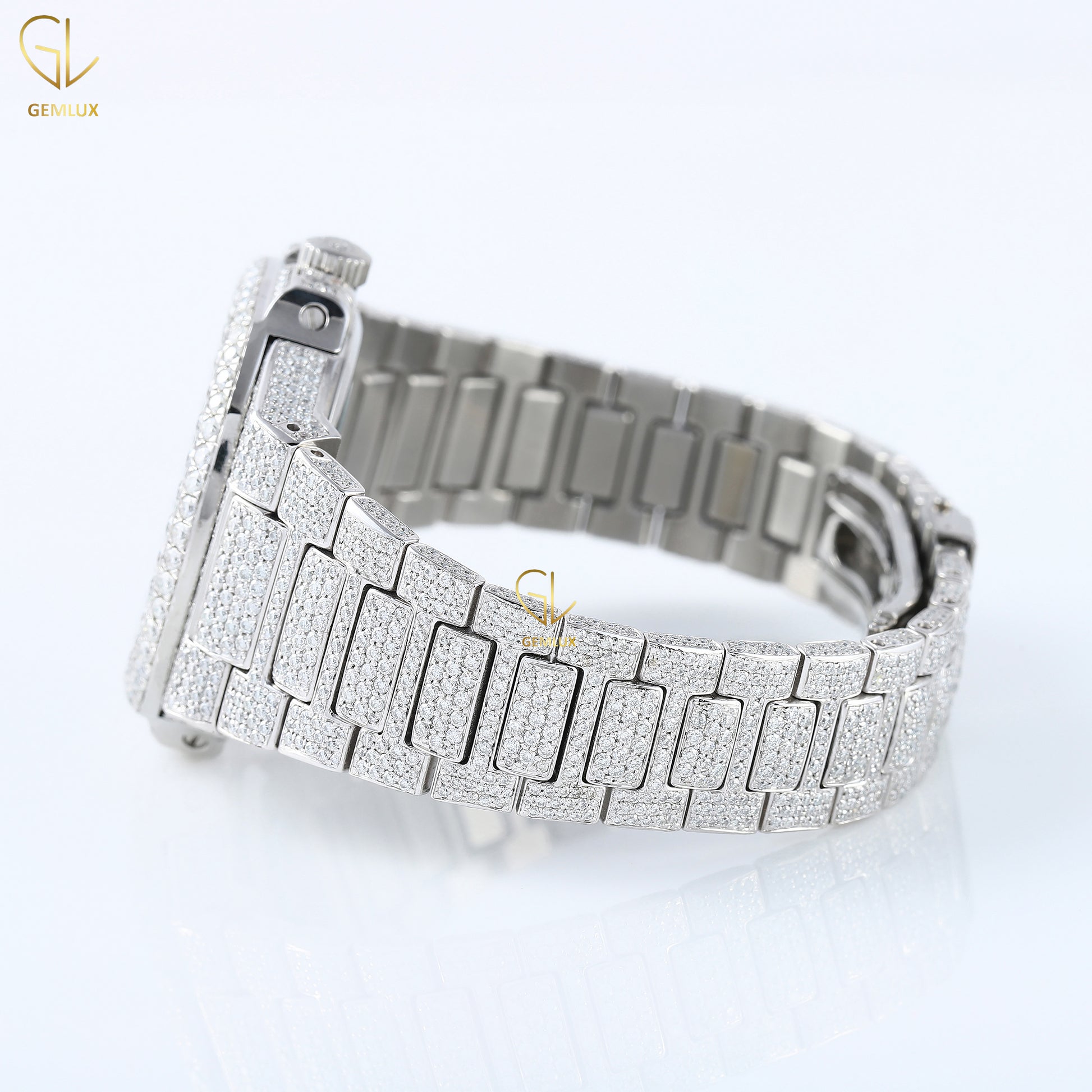 Chronograph Iced Out D VVS Lab Grown Diamond Watch For Men