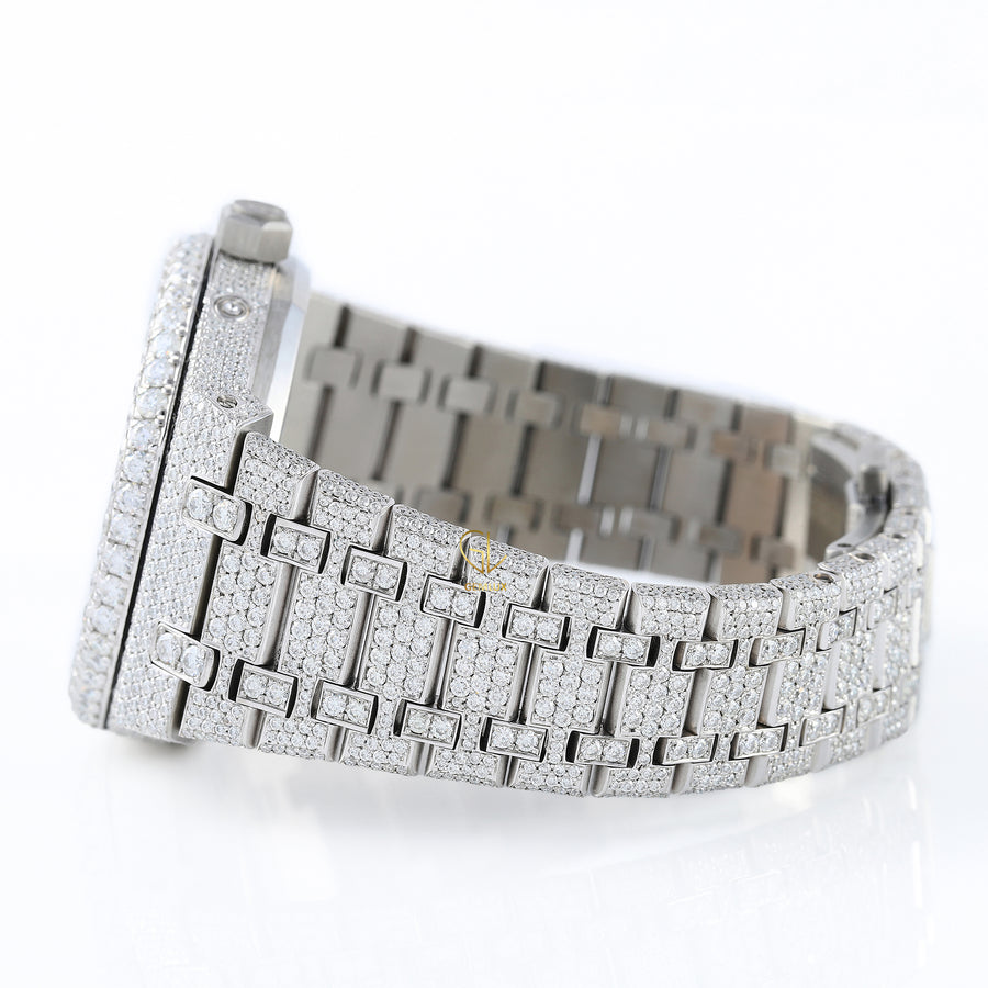 Chronograph Stainless Steel Iced Out VVS Moissanite Watch