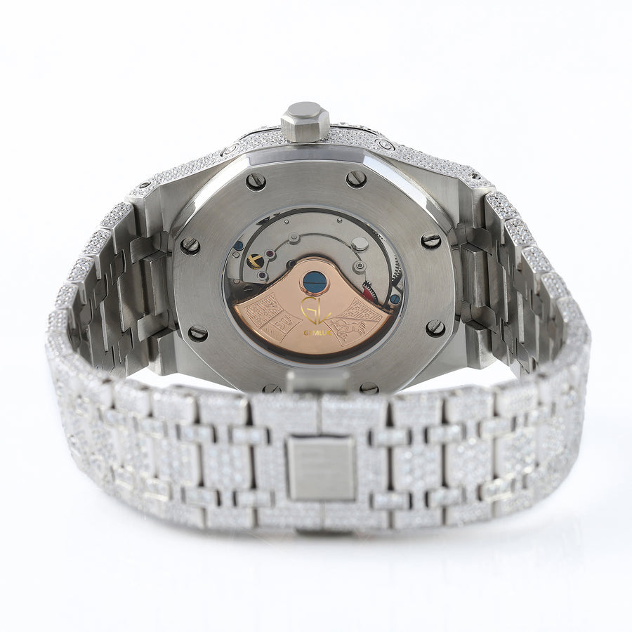 Chronograph Stainless Steel Iced Out VVS Moissanite Watch