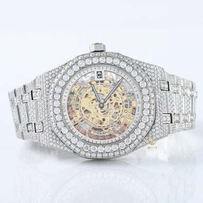 Iced Out VVS Moissanite Round Case Branded Hip Hop Watch For Men 