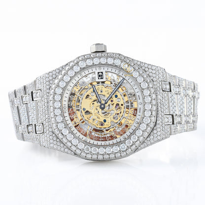 Skelton Dial Iced Out VVS Moissanite Hip Hop Watch
