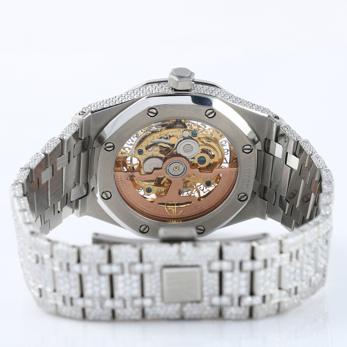 Iced Out VVS Moissanite Round Case Branded Hip Hop Watch For Men 