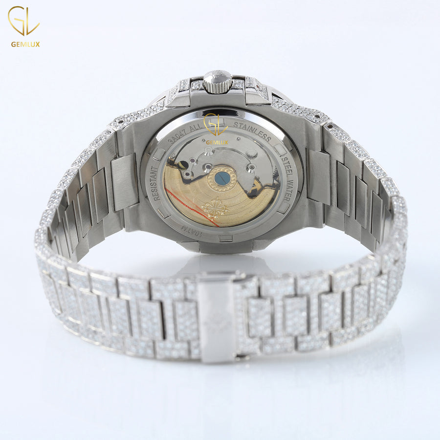 Certified Iced Out Lab Grown Diamond Hip Hop Watch