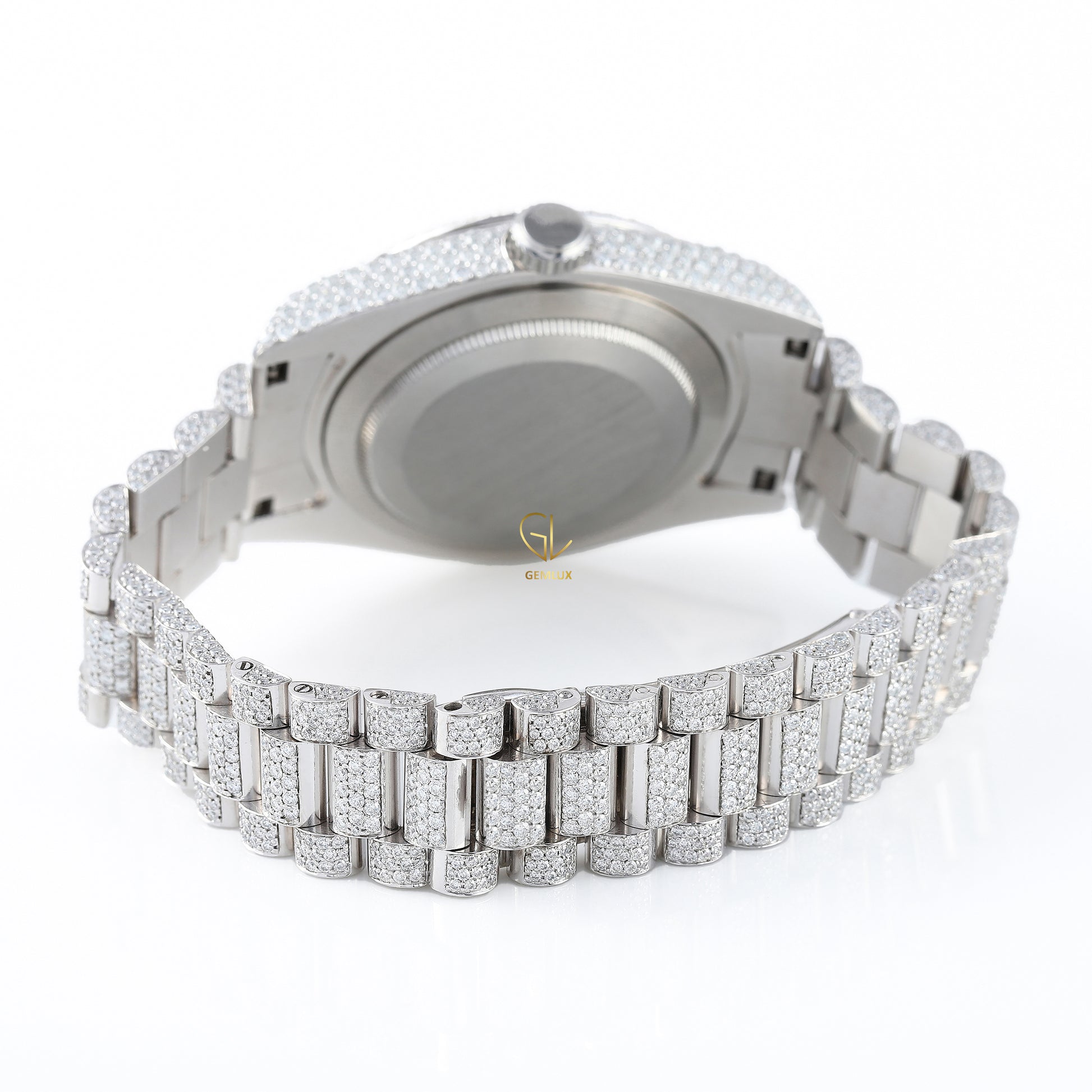 Roman Dial Iced Out D VVS Moissanite Watch