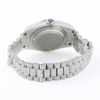 Roman Dial Iced Out D VVS Moissanite Watch