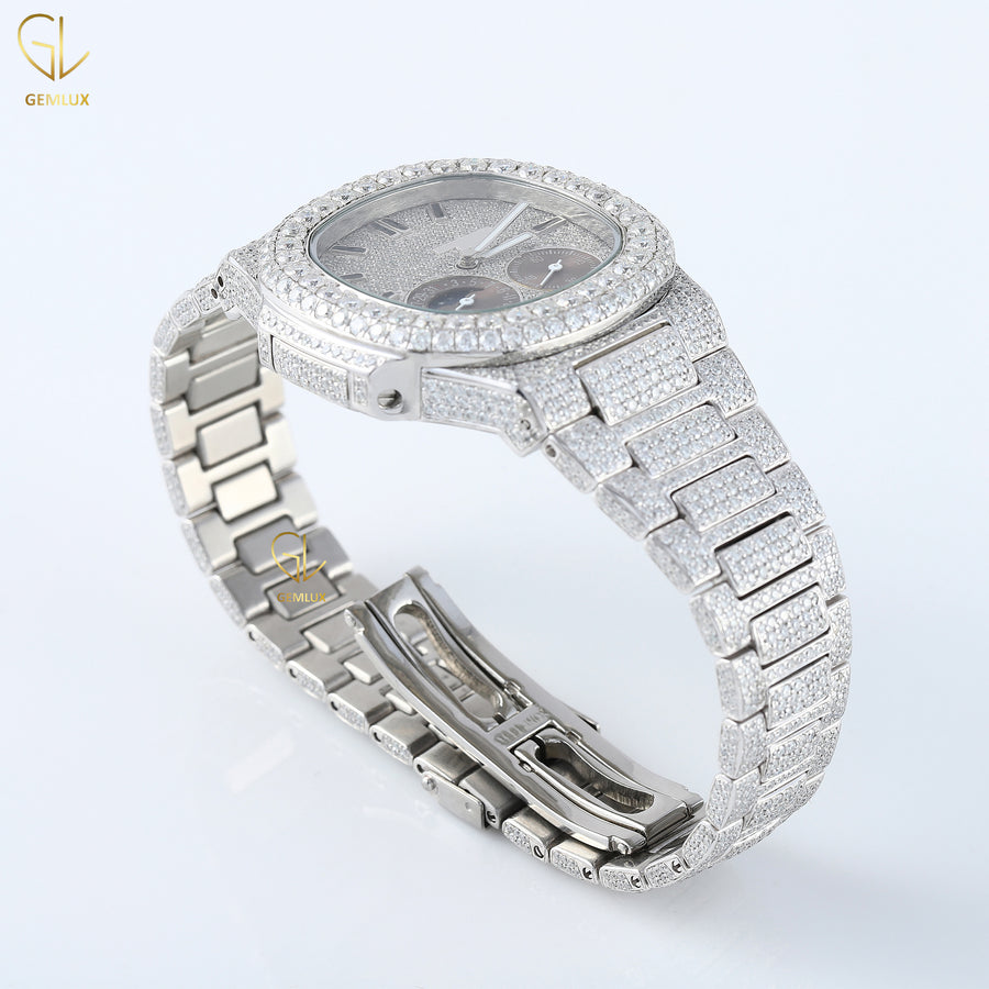 Chronograph Iced Out Lab Grown Diamond Watch For Men