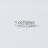 Expandable Slanted Marquise Cut Moissanite Eternity Wedding Band