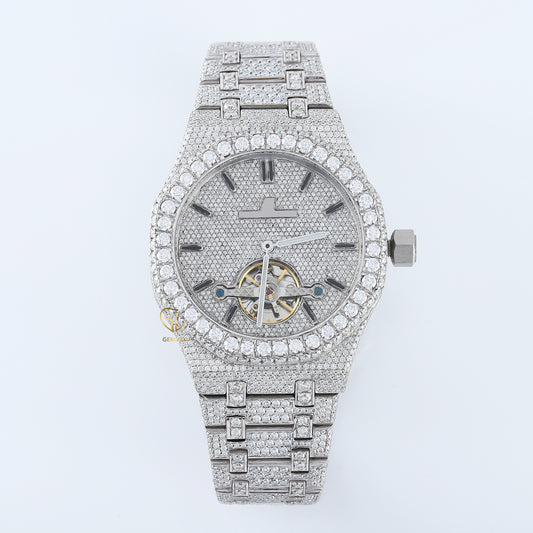 Automatic Swiss Movement Diamond Watch, Fully Iced Out Diamond Watch