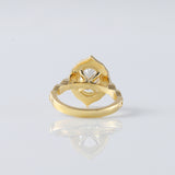 Oval Cut Moissanite Floral Halo Engagement Ring 