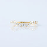 Round Cut Moissanite Diamond Curved Wedding Band