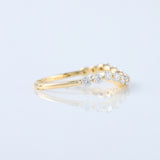 IGI Certified Round Cut Lab Grown Diamond Half Eternity Curved Wedding Band