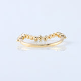 Round Cut Moissanite Diamond Curved Wedding Band