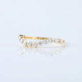 Round Cut Moissanite Diamond Curved Wedding Band