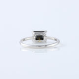 East to West 1.5 Ct Radiant Cut Moissanite Solitaire With Accent Ring