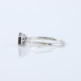 East to West 1.5 Ct Radiant Cut Moissanite Solitaire With Accent Ring