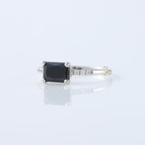 East to West 1.5 Ct Radiant Cut Moissanite Solitaire With Accent Ring