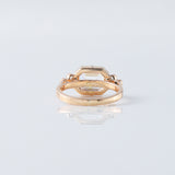 Art Deco East to West Emerald Cut Moissanite Diamond Engagement Ring