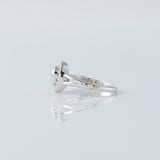 Art Deco Split Shank Round Cut Moissanite Diamond Halo Engagement Ring