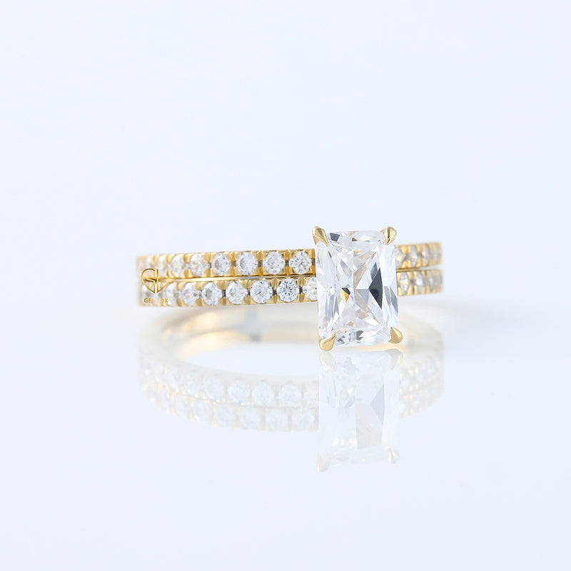 Radiant Cut Lab Grown Diamond Ring Set