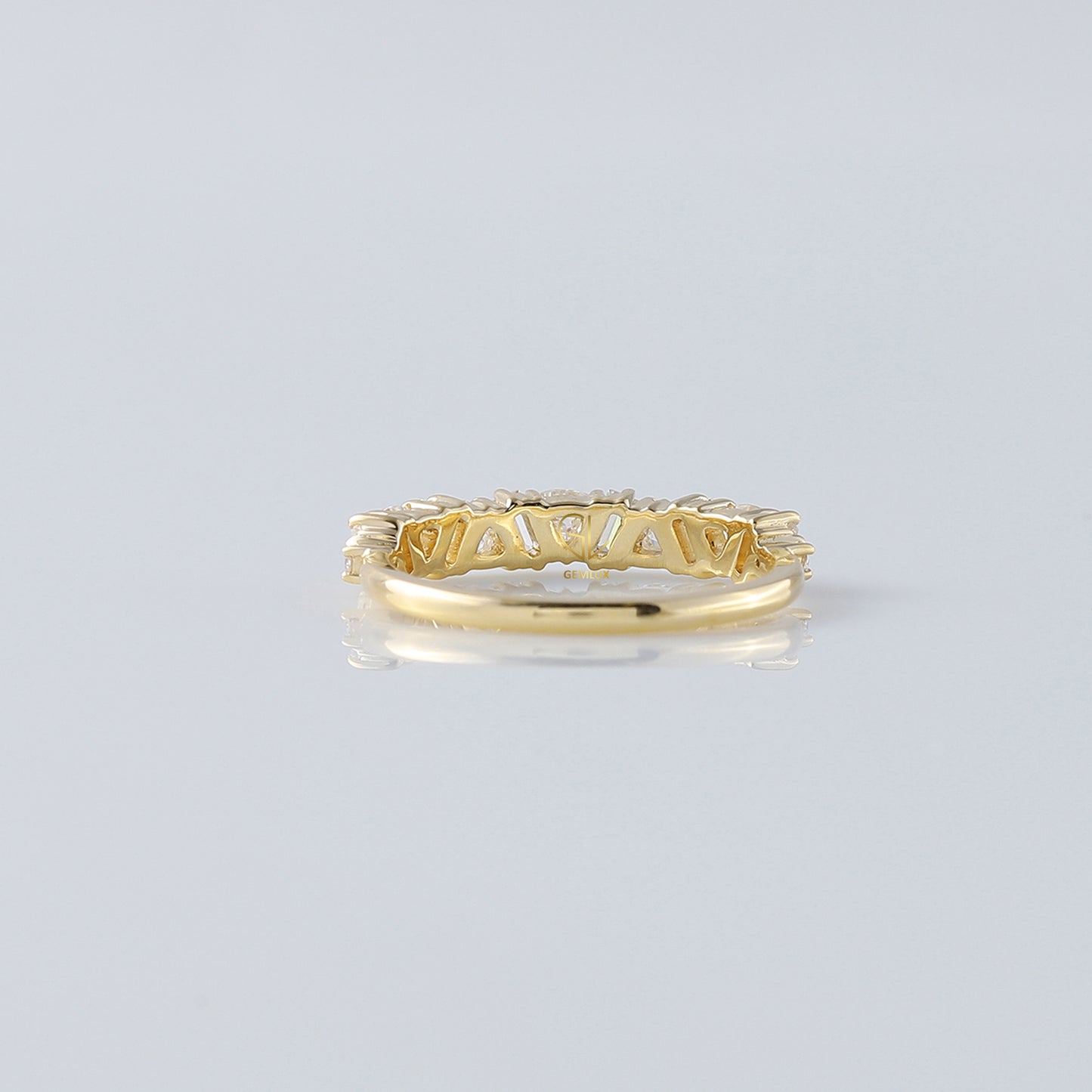 Baguette & Trillion Cut Moissanite Eternity Wedding Band