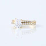 Radiant Cut Lab Grown Diamond Ring Set
