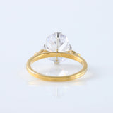 Fish Tail Prong Three Stone Elongated Cushion Cut Moissanite Ring