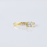Delicate Seven Stone Moissanite Diamond Engagement Ring