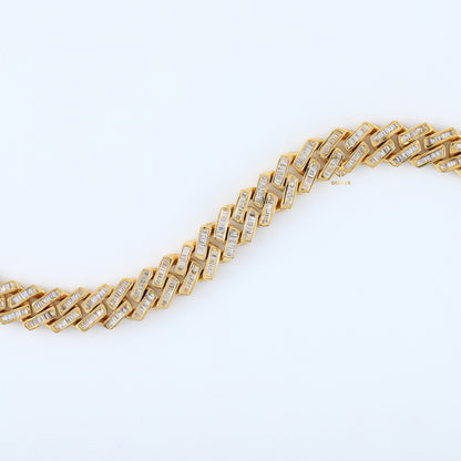 925 Silver Baguette Cuban Link Hip Hop Chain