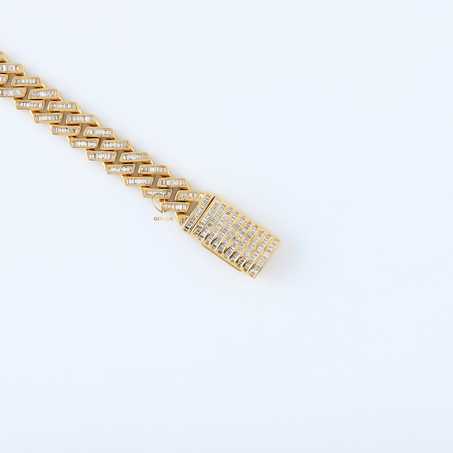 925 Silver Baguette Cuban Link Hip Hop Chain