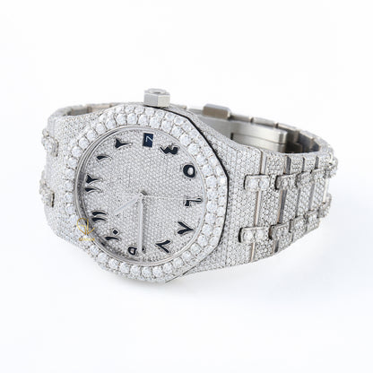 Pass Diamond Tester Arabic Dial Iced Out Moissanite Watch