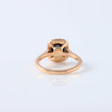 Elongated Cushion Black Moissanite Engagement Ring