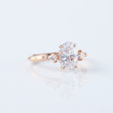 Oval Cut Moissanite Three Stone Engagement Ring