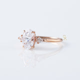 Oval Cut Moissanite Three Stone Engagement Ring